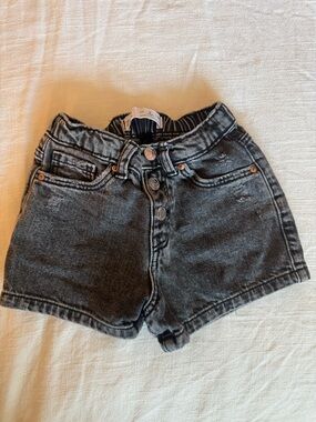 Zara Washed Black Denim Kids Shorts